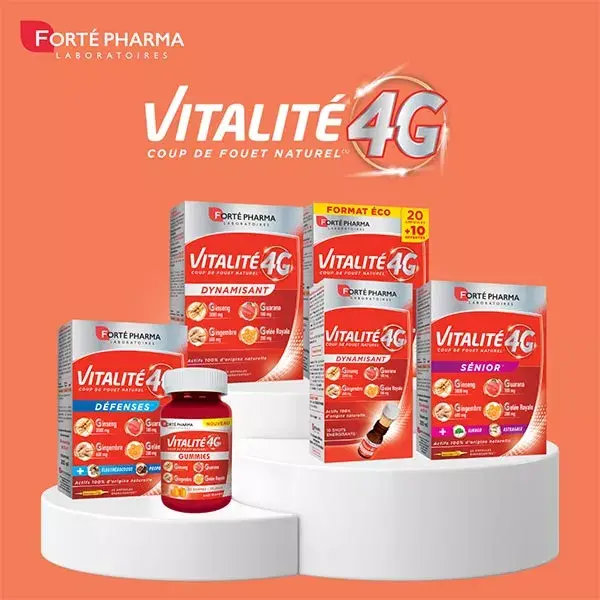 Forté Pharma Vitality 4G Energizante Natural com Vitamina C - 20 ampolas
