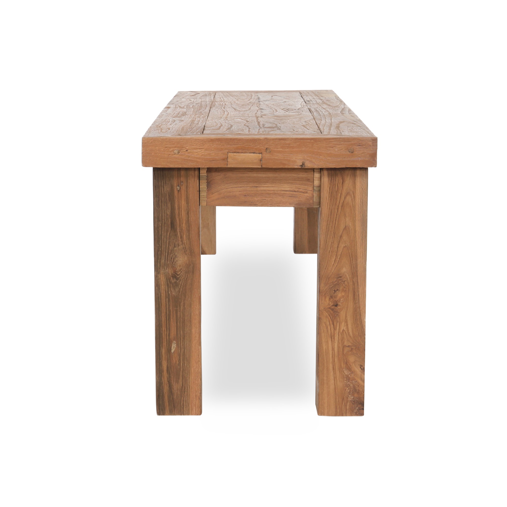 Holzbank aus recyceltem 'Teak', natur, L 200 cm, B 35 cm, H 47 cm von fischer's lagerhaus