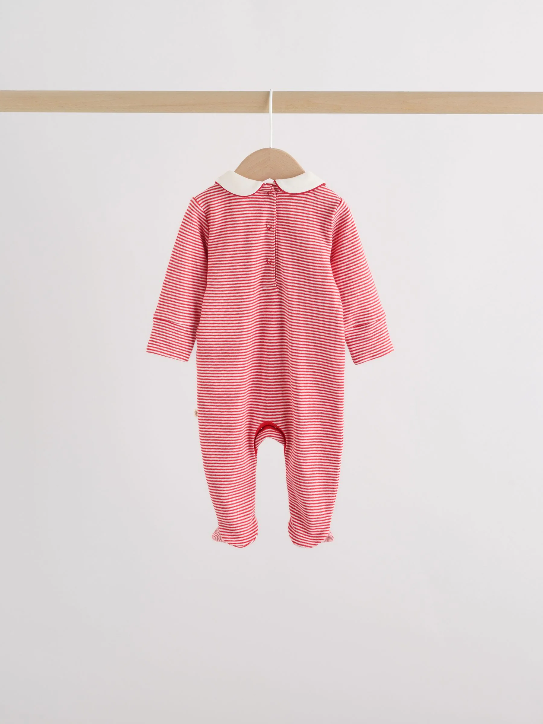 Rood met beer - Verpakking van 3 babypyjama's (0-2jr)