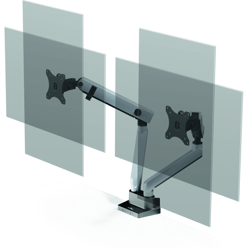 Bras support écran double SELECT PLUS fixation sur table