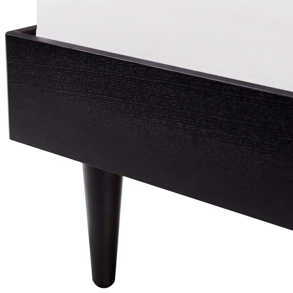 AURAY - Tweepersoonsbed - Zwart - 160 x 200 cm - Rubberhout