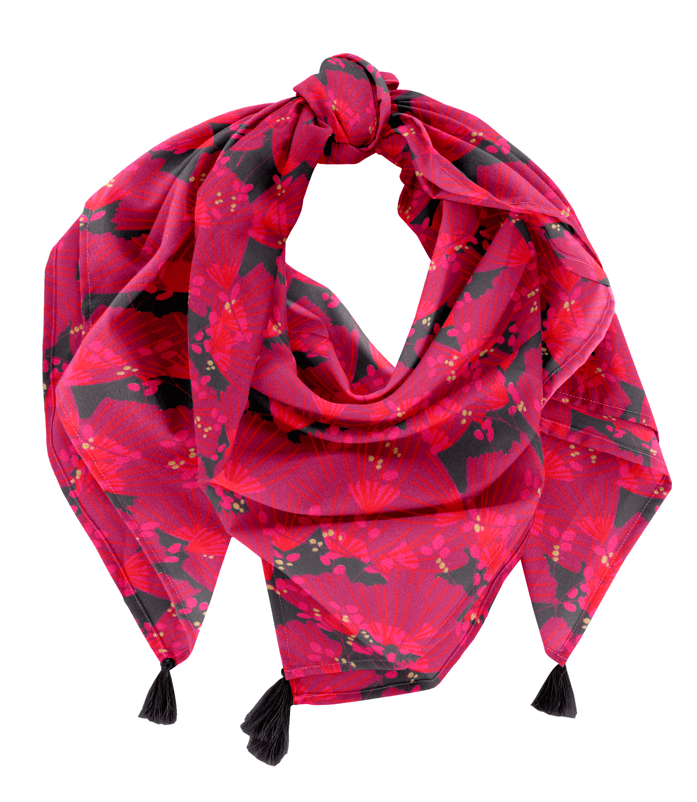 Foulard Pompon Féérie Fuchsia