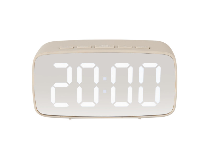 Alarm Clock Mirror LED Oval KA5876BK Black