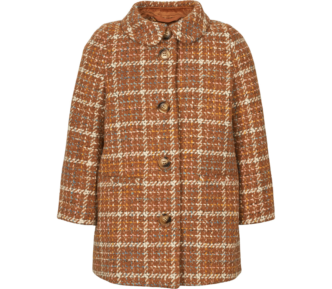 Olive, Uldfrakke - Caramel Check