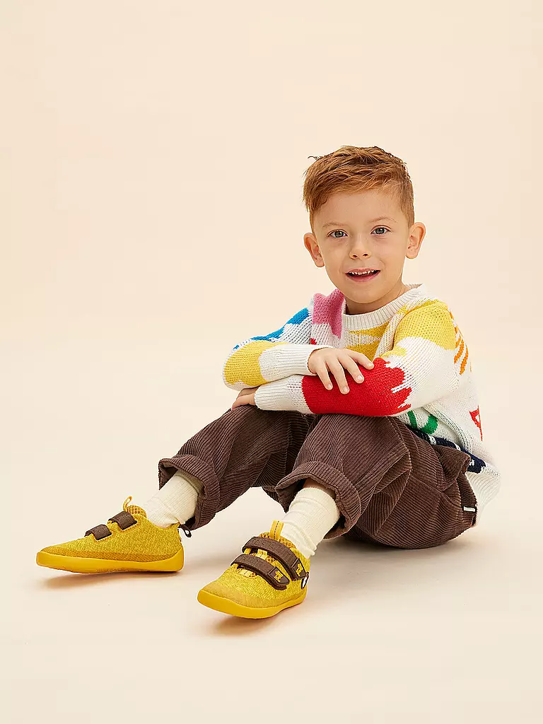 AFFENZAHN Kinder Barfußschuhe KNIT HAPPY Tiger gelb
