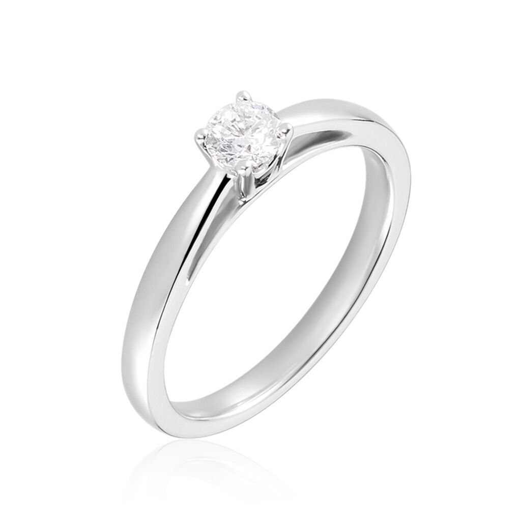 Bague Solitaire Iris Or Blanc Diamant