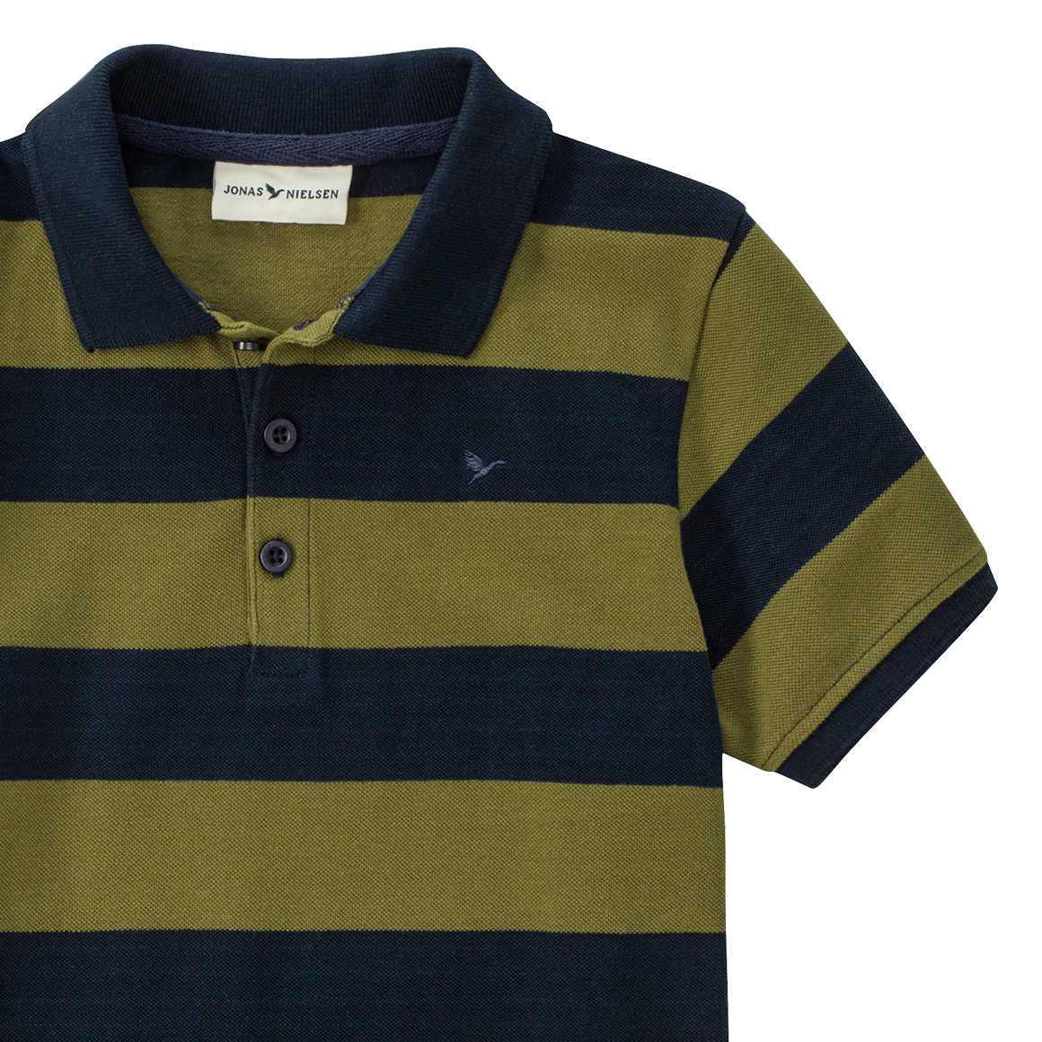 Jonas Nielsen Jungen Poloshirt mit Streifen helloliv / dunkelblau