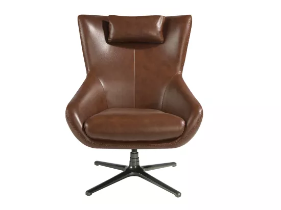 Fauteuil pivotant en cuir brun 5089 ANGEL CERDA