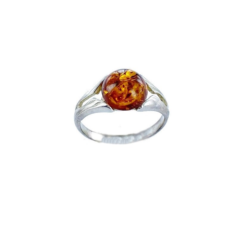 Bague argent 925 Ambre veritable de la mer Baltique