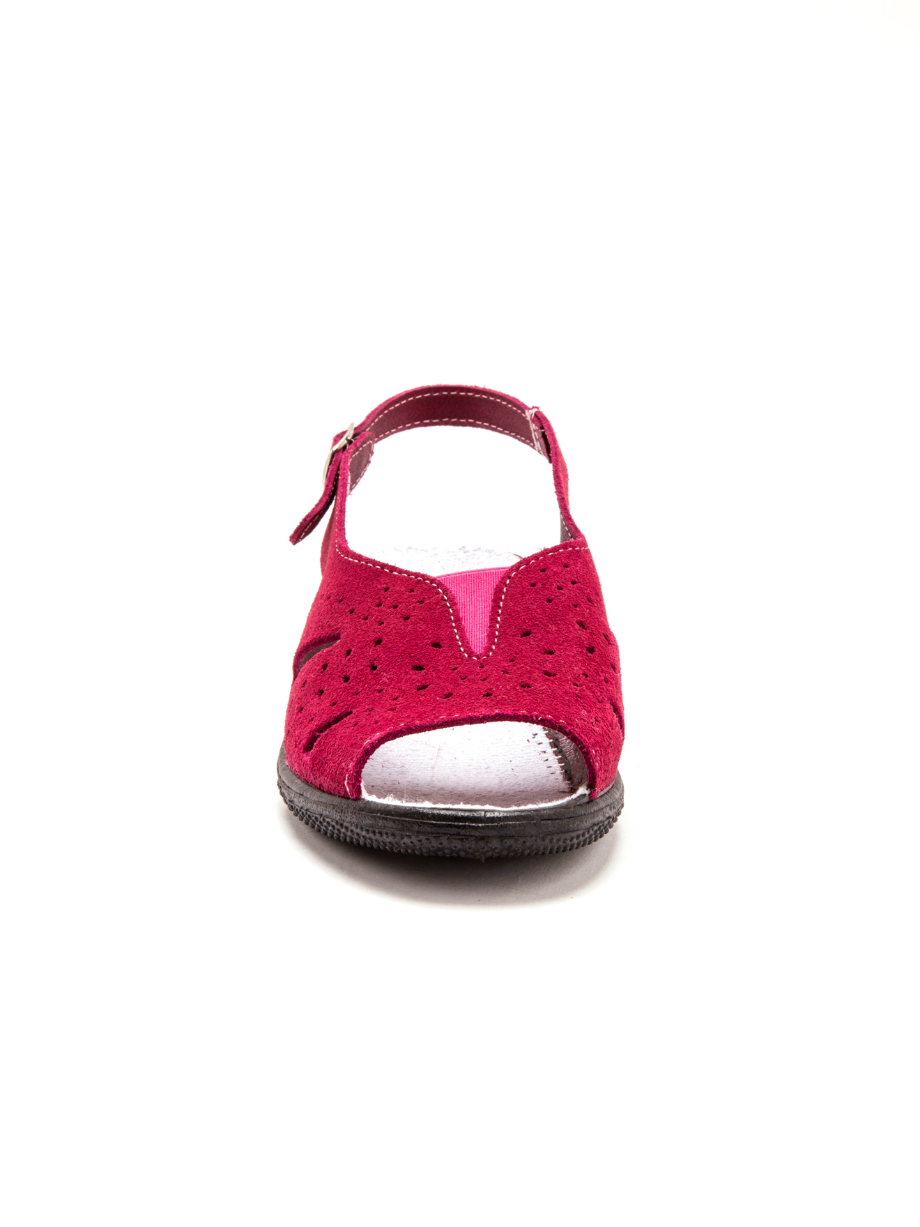 Sandales cuir velours grande largeur