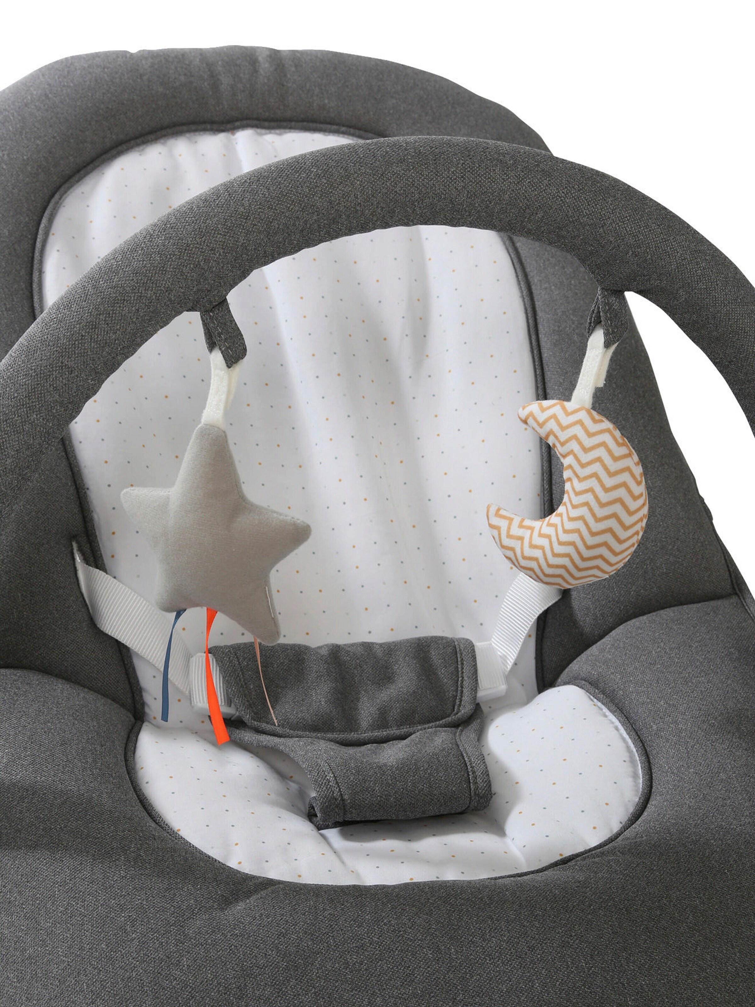 Vertbaudet Babywippe mit Spielbogen BABYDREAM grau/weiß