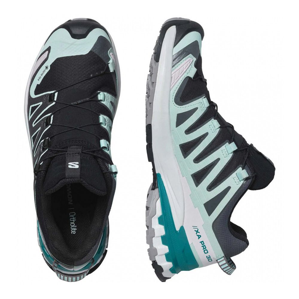 Salomon XA PRO 3D V9 GTX - Chaussures trail Femme black/bleached aqua/harbor blue