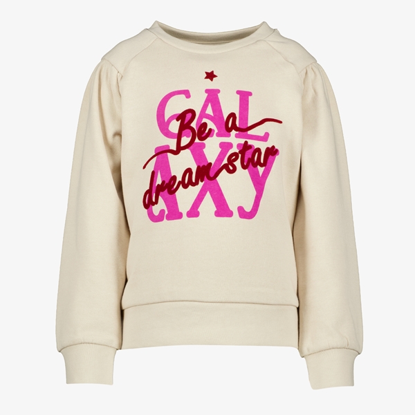 TwoDay meisjes sweater met tekstopdruk beige