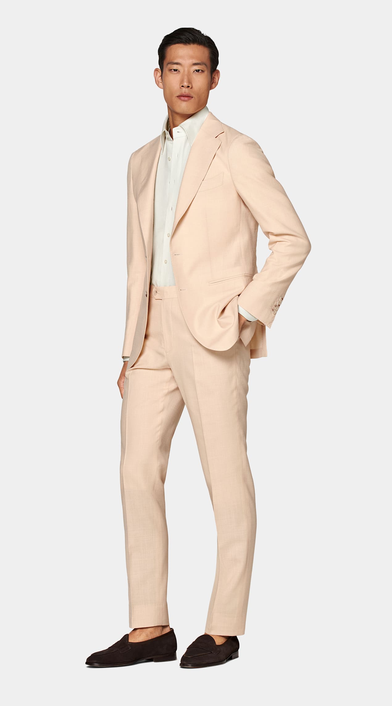 Costume Havana coupe Tailored rose clair