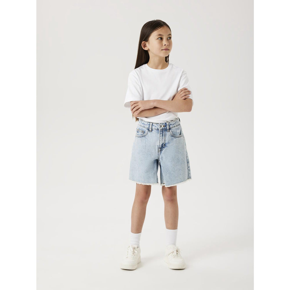Køb Name It Light Blue Bleached Denim Nkfbella Hw Wide Dnm Shorts 1488-Be Noos
