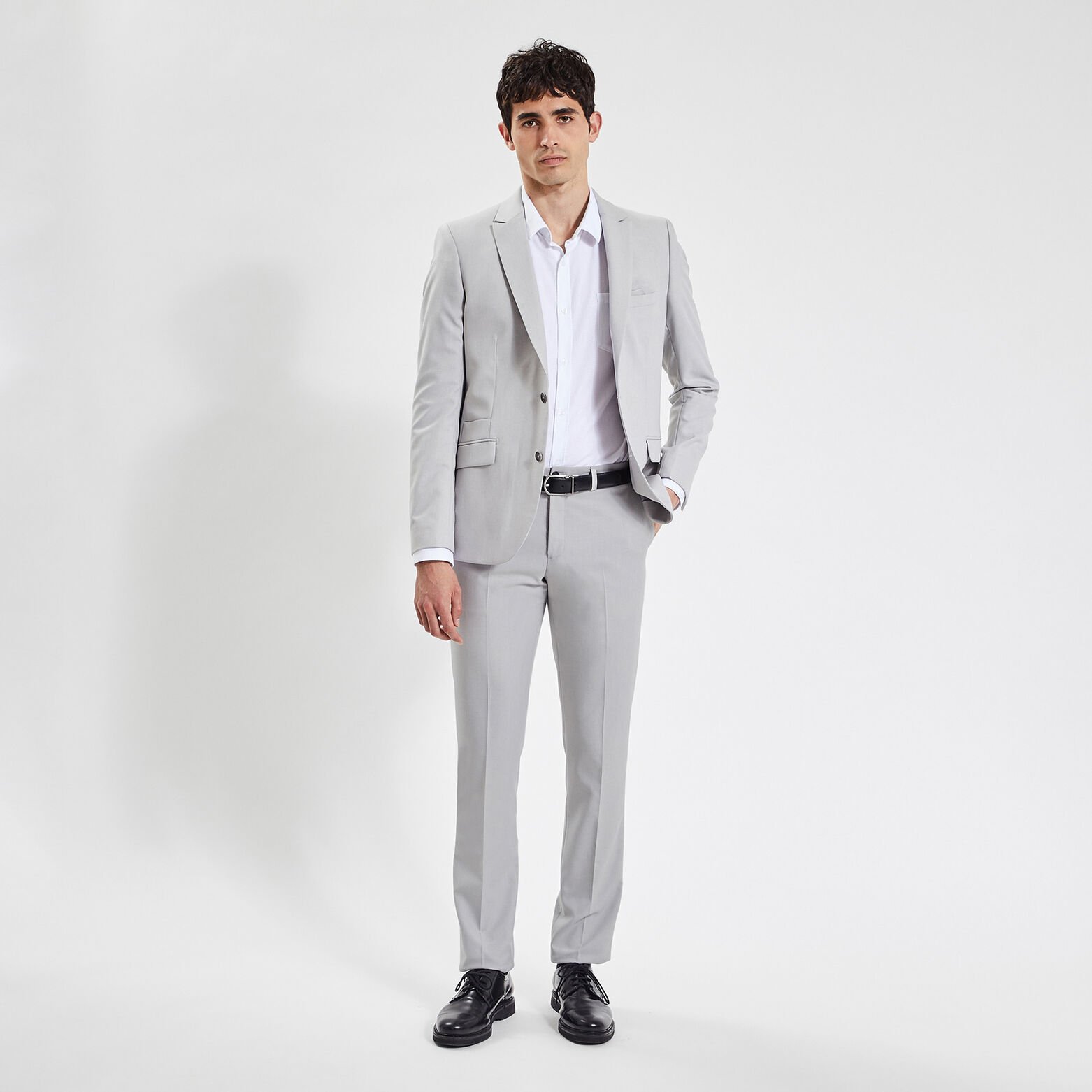 Veste de costume slim bi-ton Gris clair