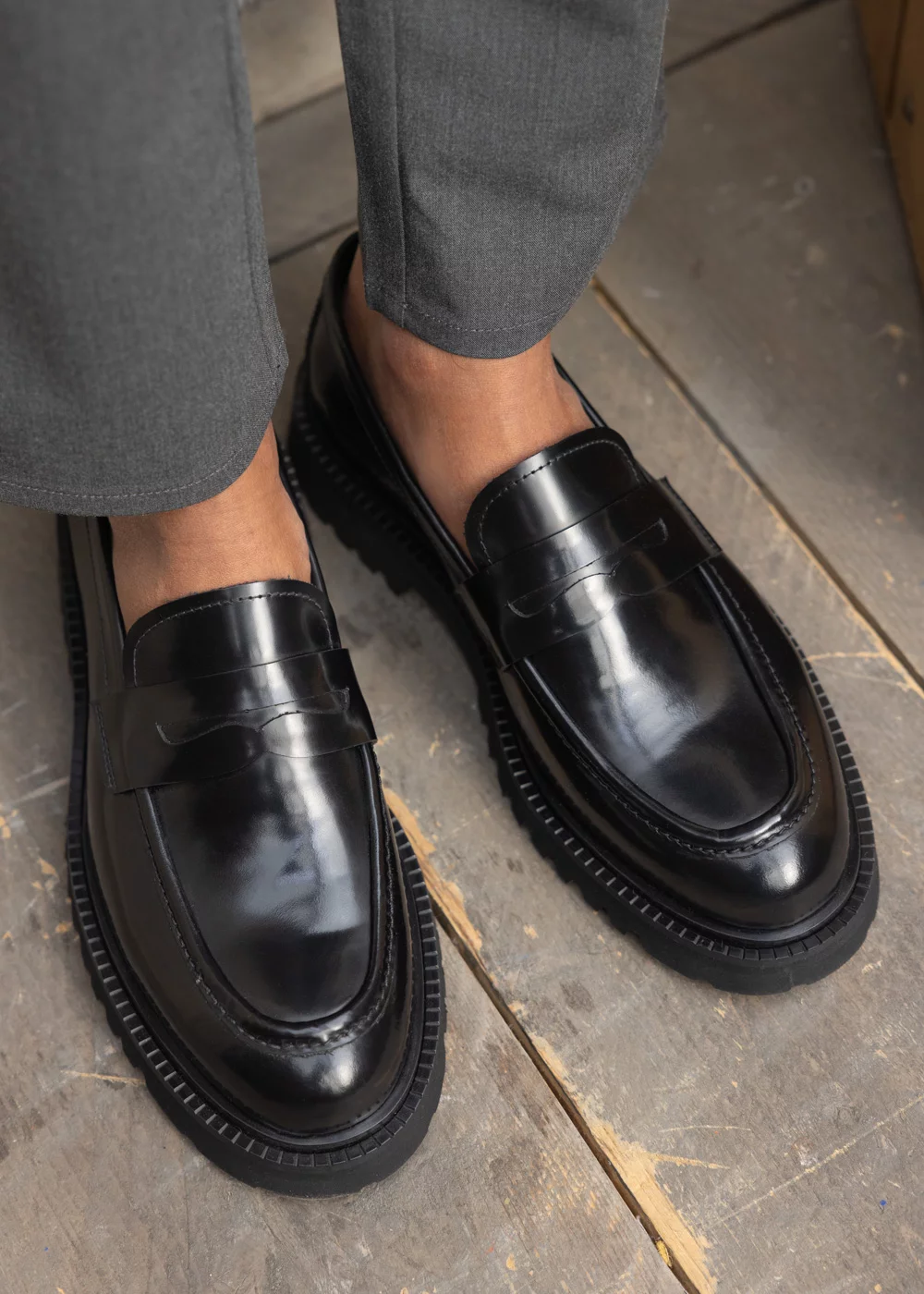 MOCASSIN TESEO CUIR NOIR
