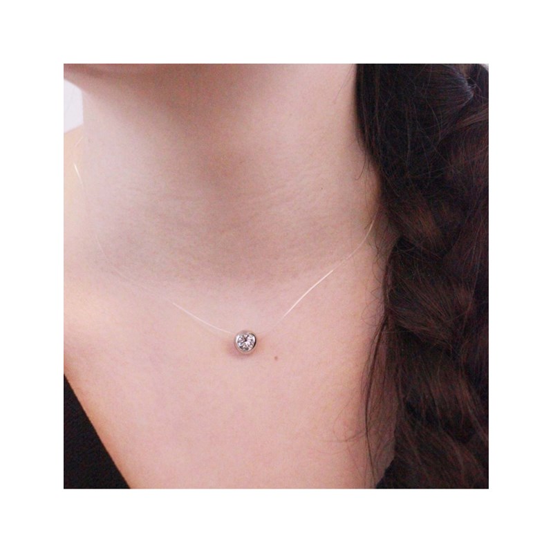 Collier Moon - Argenté et Cristal