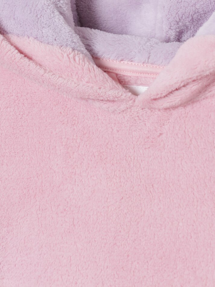 Robe felpuda estilo moletom - Rosa Pastel