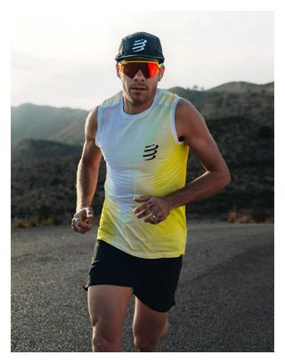Débardeur Compressport Performance Tank Jaune / Blanc