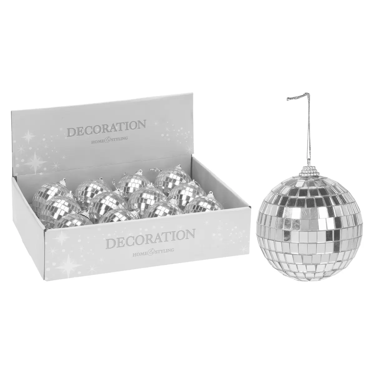 Weihnachtskugel, mittel XMAS Silber