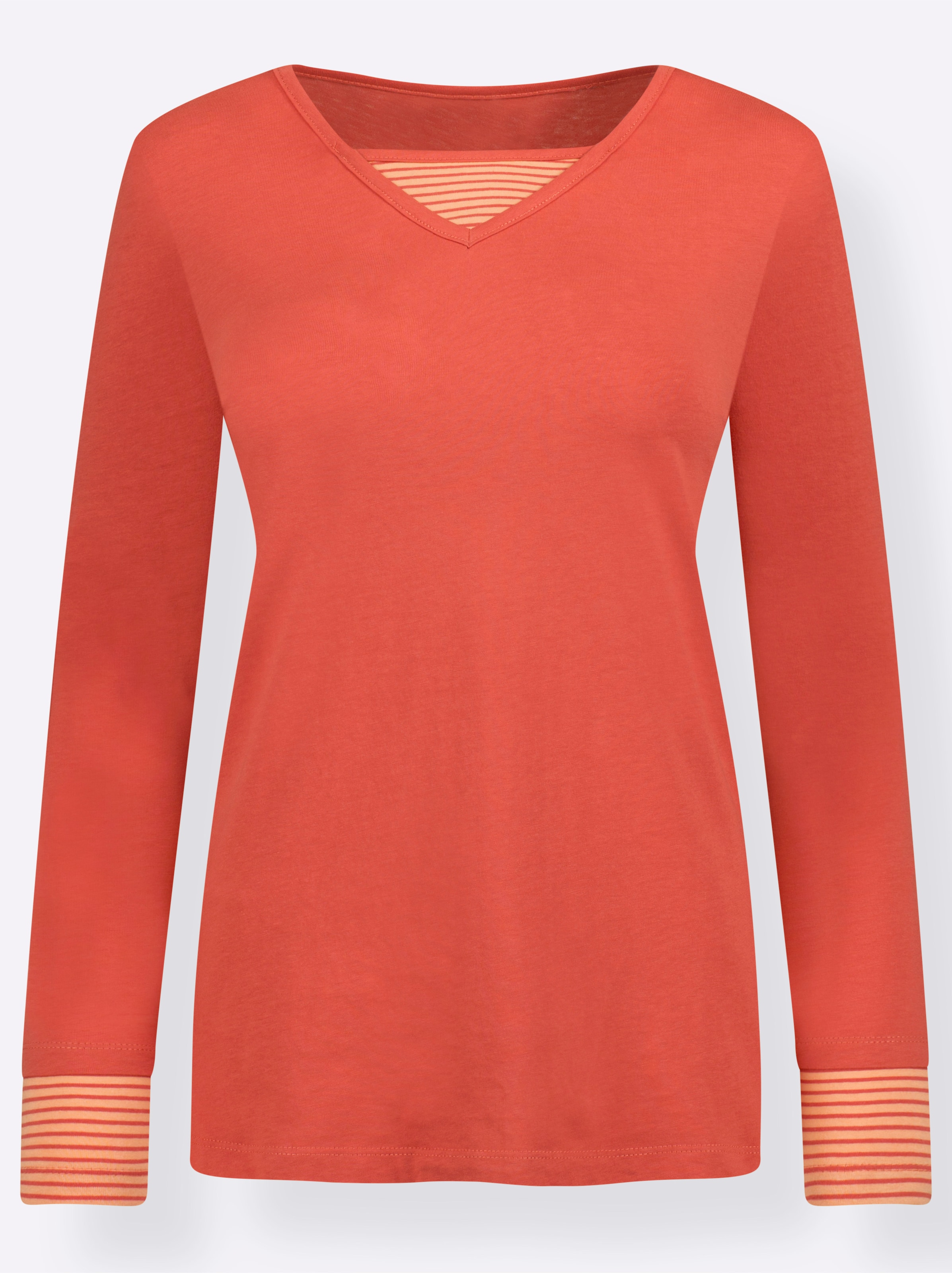 Langarmshirt in terrakotta