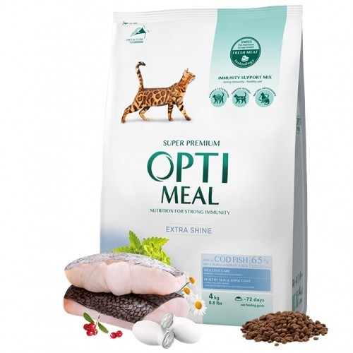 Ração seca Optimeal para gatos, bacalhau