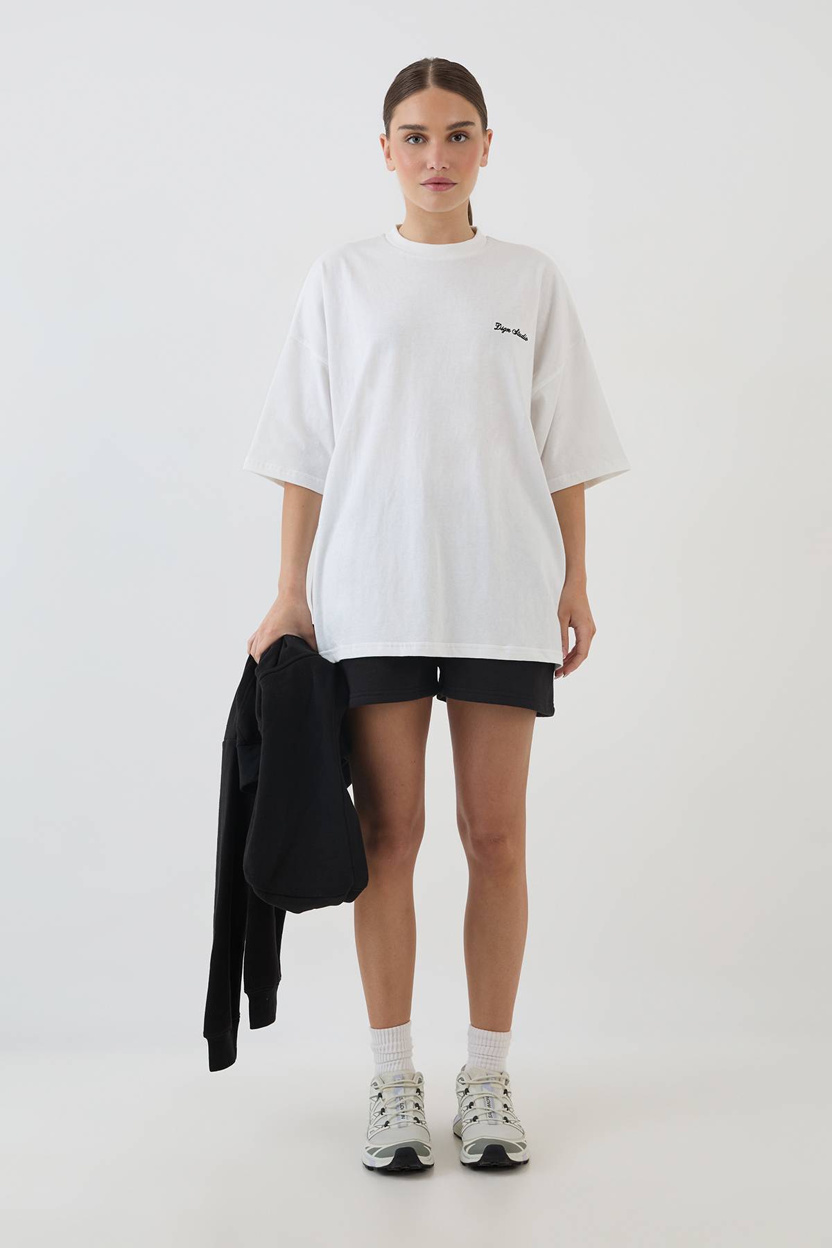 T-shirt Oversize Brodé Avec Logo Script Dsgn Studio