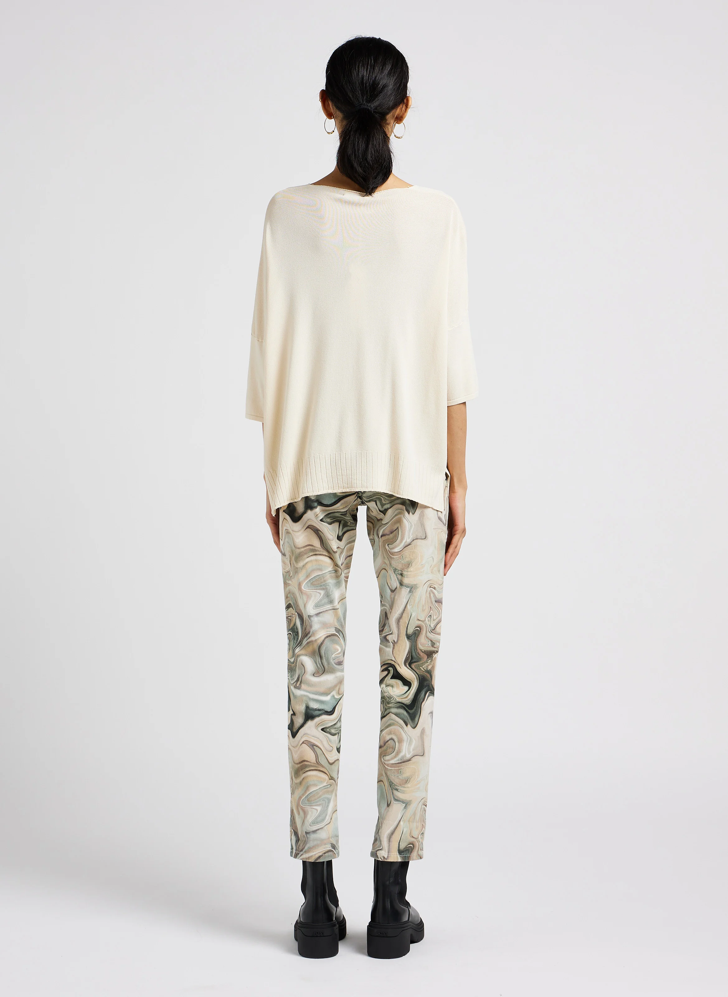 Pull oversize en maille fine | Blanc