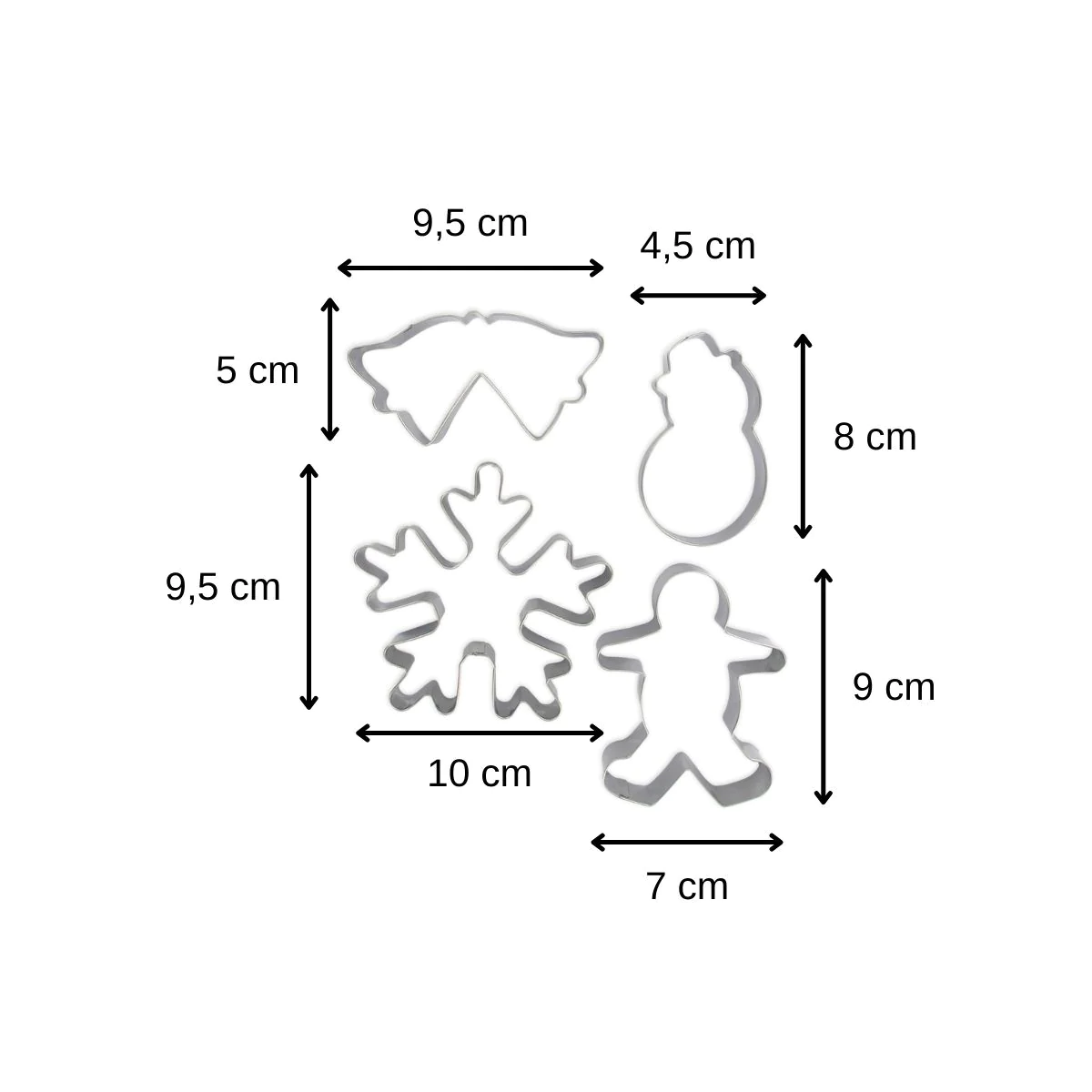 Lot de 4 emporte-pièces de Noël Emporte-pièces Zenker