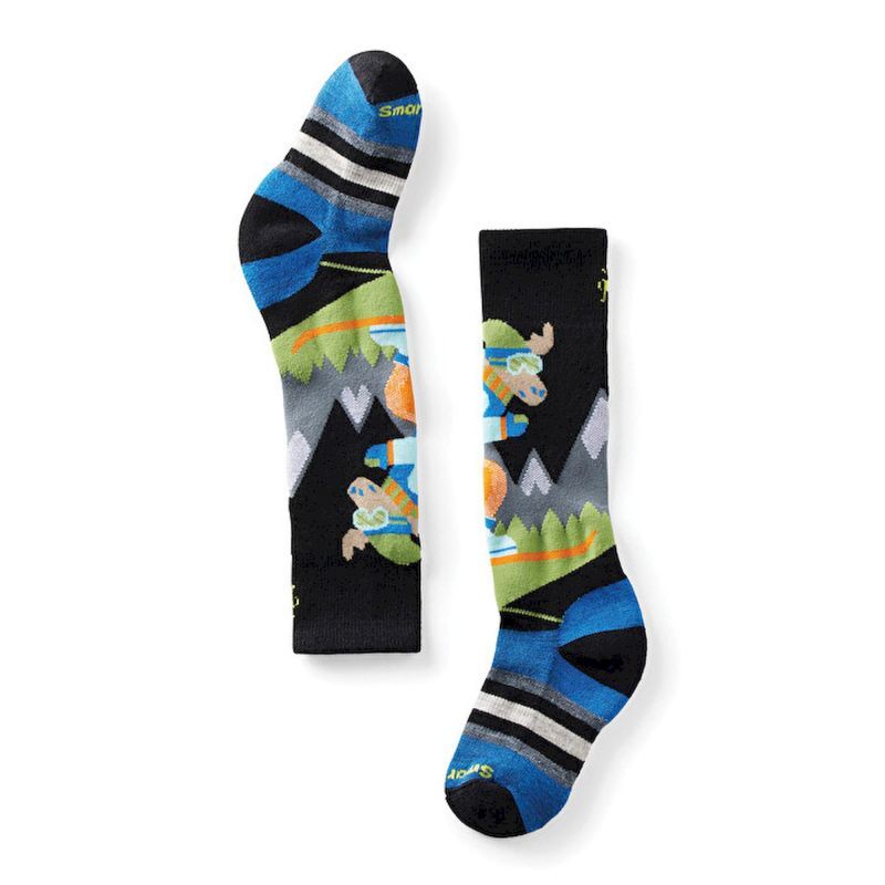 Wintersport Full Cushion Mountain Moose Pattern OTC Socks - Chaussettes en laine mérinos enfant