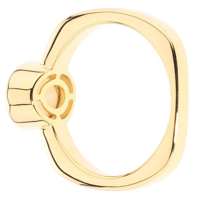 Solitär-Ring, Afrikanischer Opal, Silber 925 vergoldet