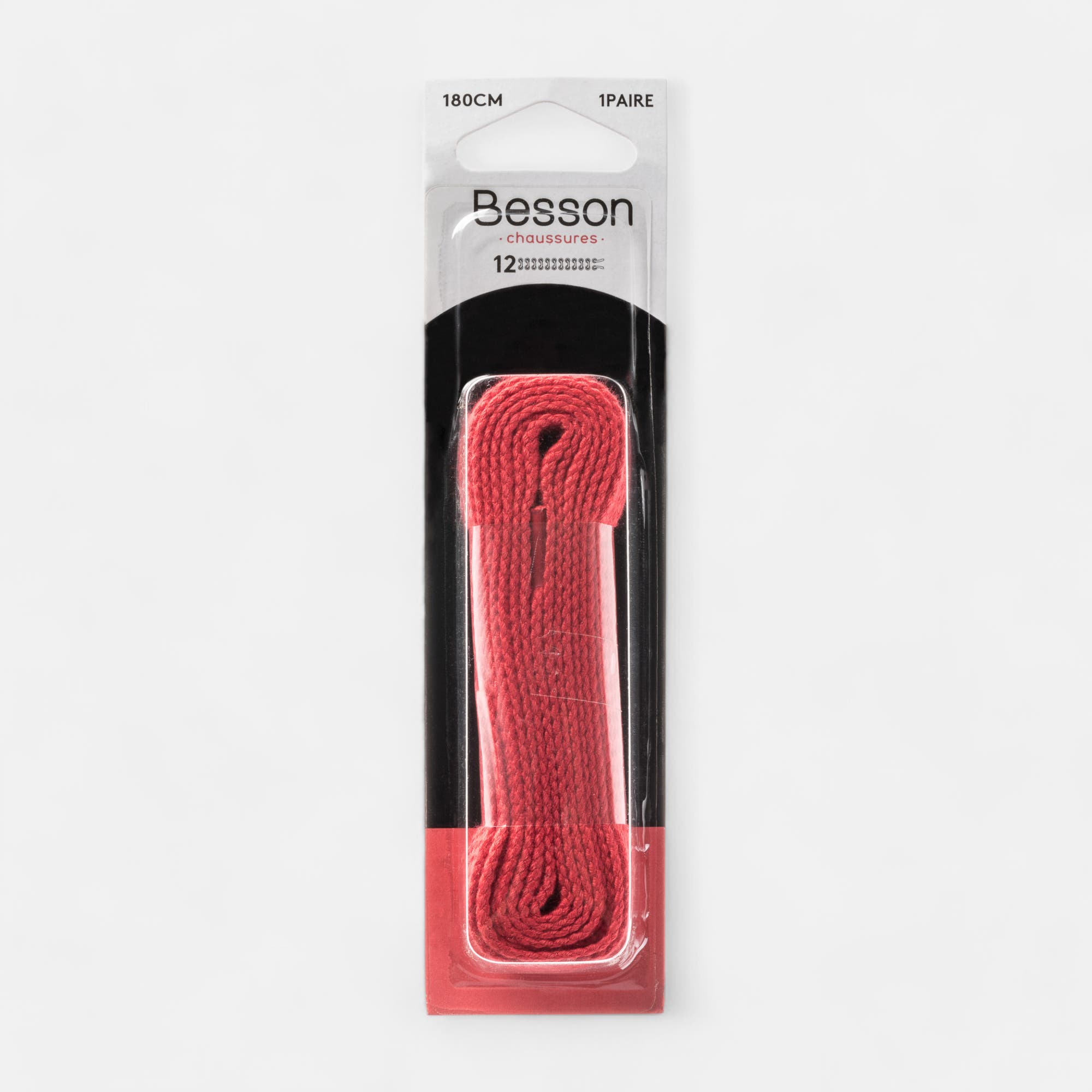 Lacets rouge 180cm blanc