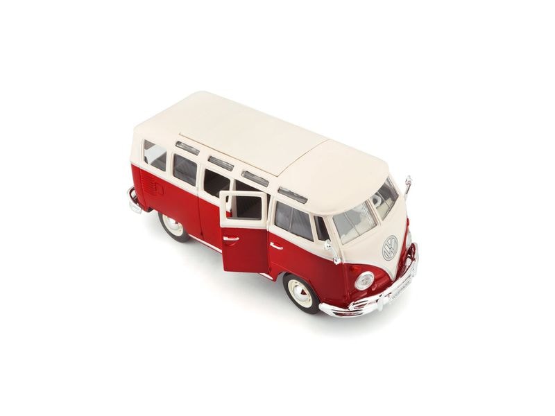 Maisto Volkswagen Bulli T1 Van Samba 1:24, Rot Sammlermodell im Massstab 1:24