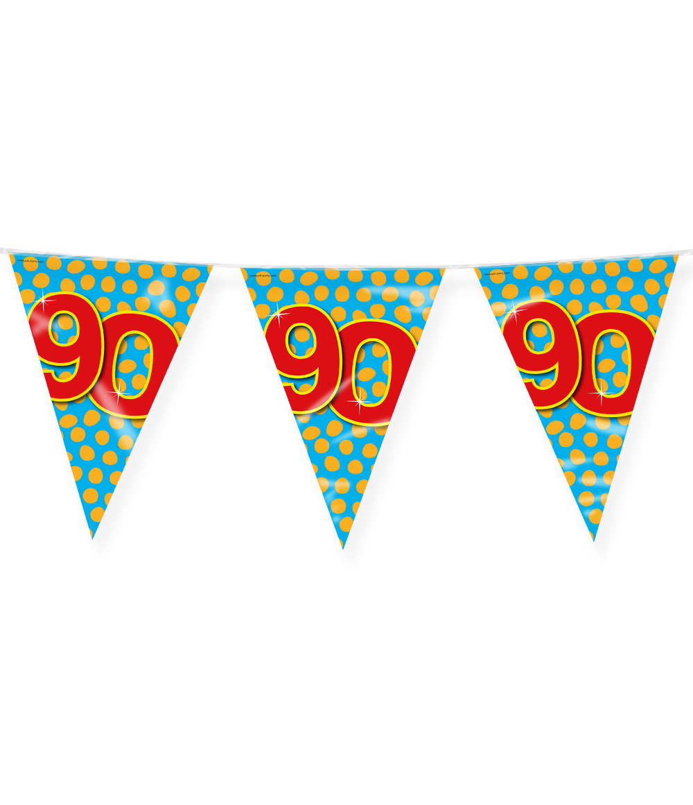 Vlaggenlijn 90 Jaar Gekleurd 10m
