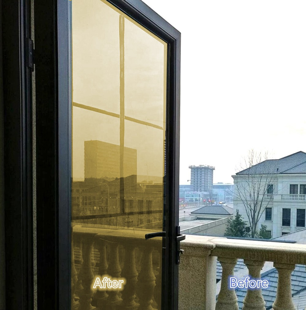 (50x500cm) Wärmeisolierende Fensterfolie Anti-UV Solar Tönung Verspiegelter Aufkleber Sichtschutz - Silber