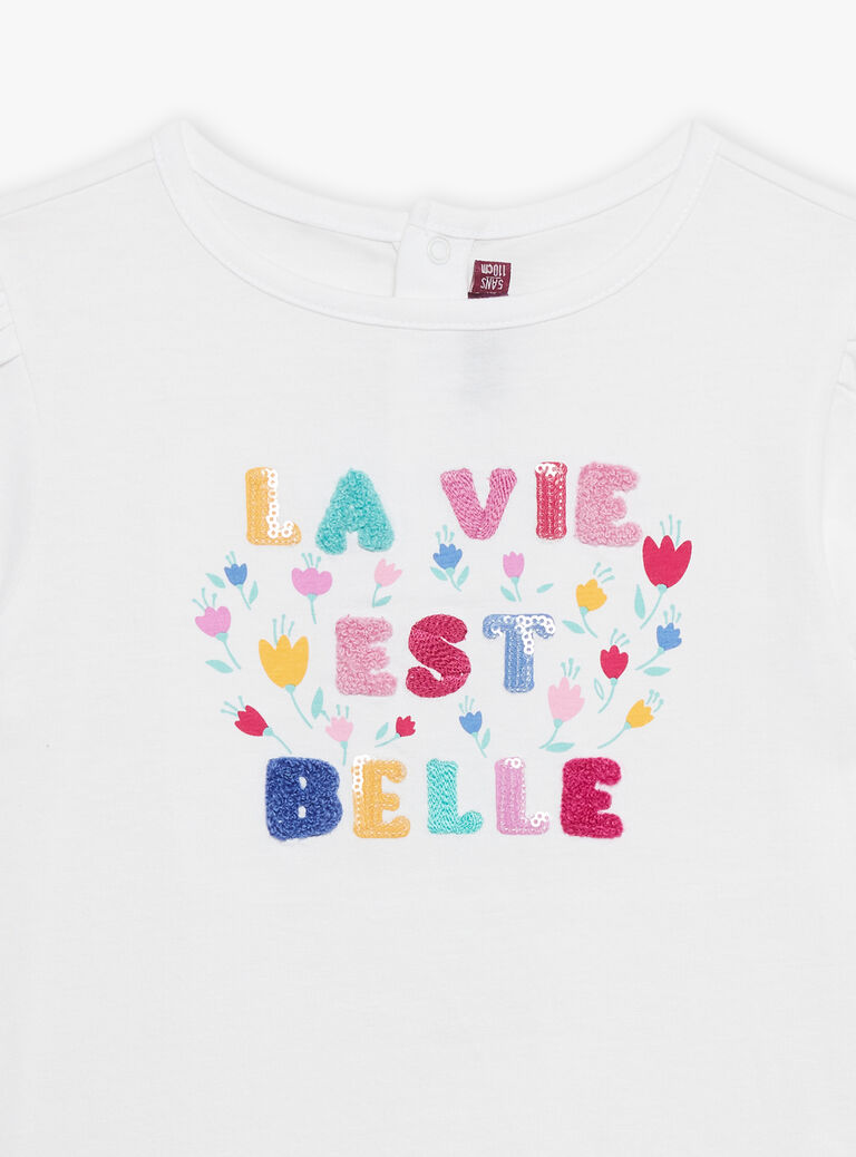 T-shirt écru à manches courtes