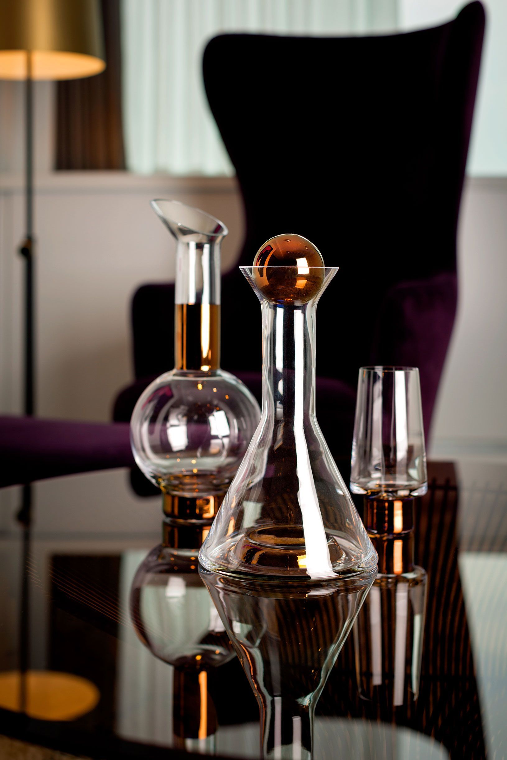 Tank Low Ball glas set van 2 zwart