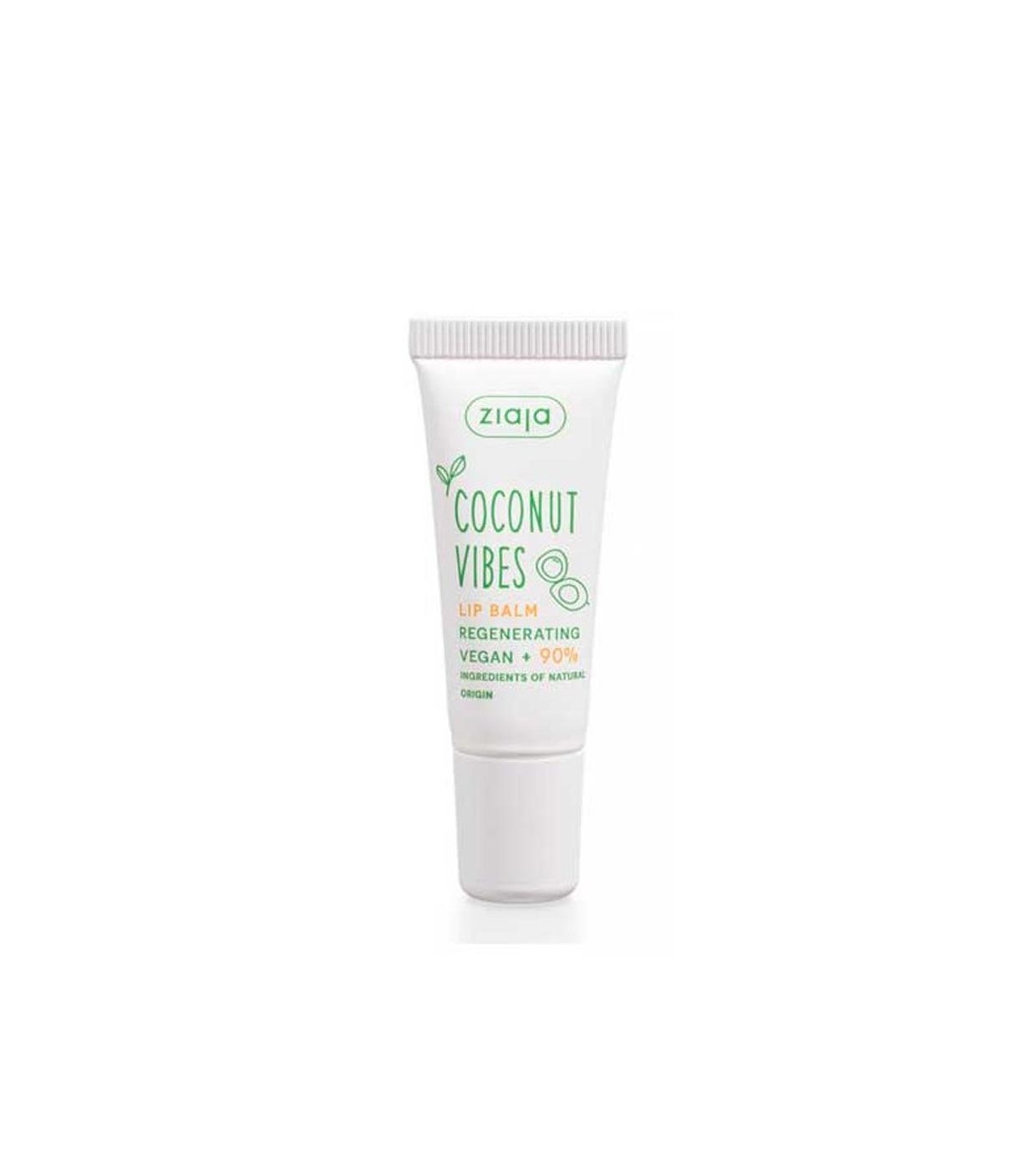Ziaja - *Coconut and Orange Vibes* - Bálsamo labial regenerador com notas de coco