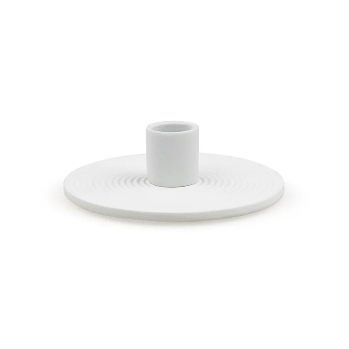 Nuuck - Cirkler 01 Keramik Kerzenhalter Ø 12 x H 3,5 cm, hellgrau