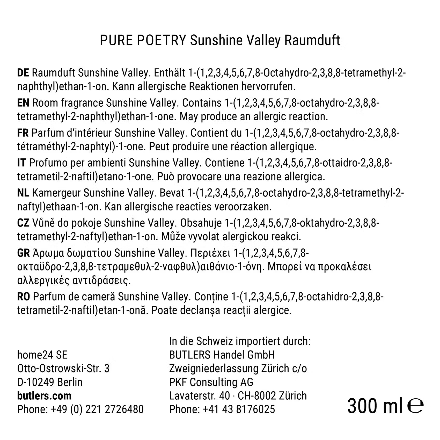 PURE POETRY Raumduft SUNSHINE VALLEY