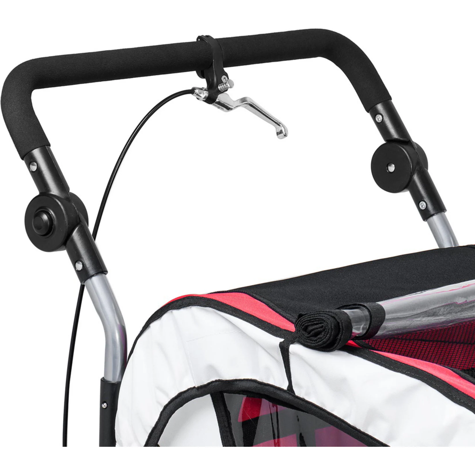 SAMAX 360° drehbarer Fahrradanhänger 2in1 Jogger - in Rot - Silver Frame