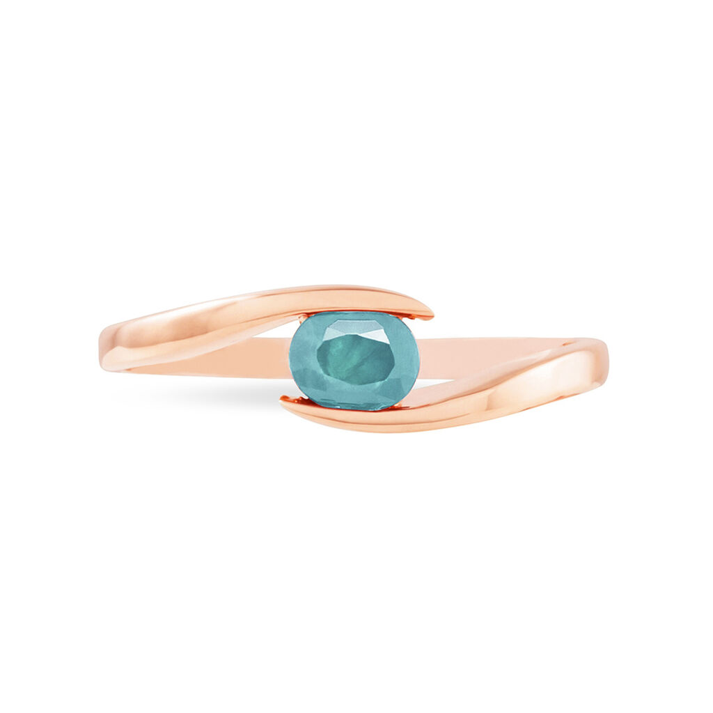 Bague Camilia Or Rose Aigue Marine
