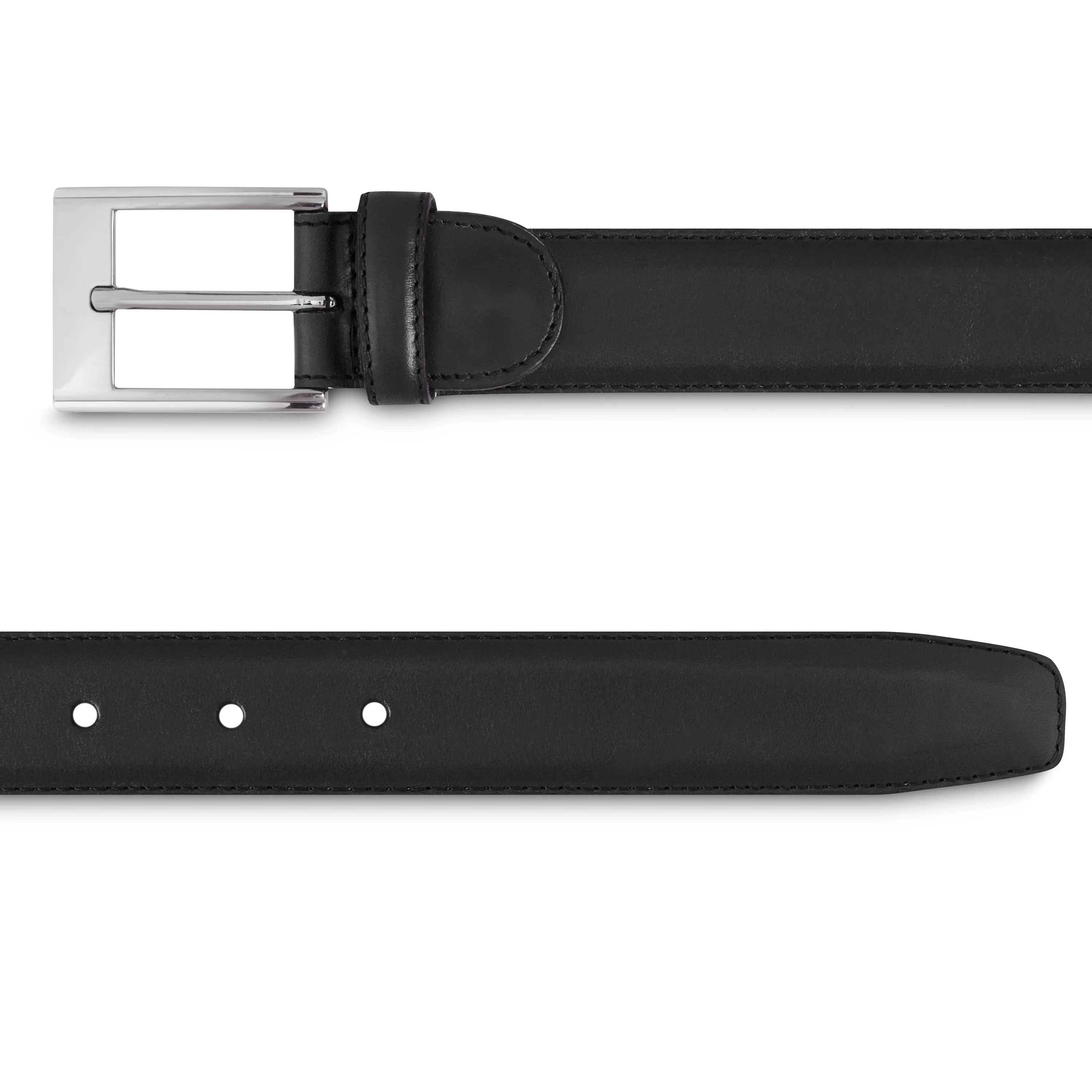 Ceinture cuir lisse 30mm noir