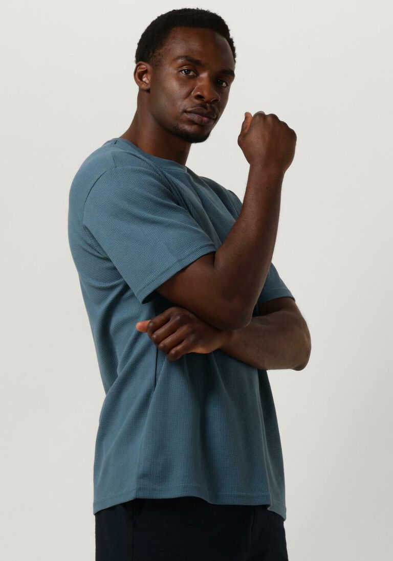 ANERKJENDT blauwe anerkjendt t-shirt akkikki s/s waffle tee