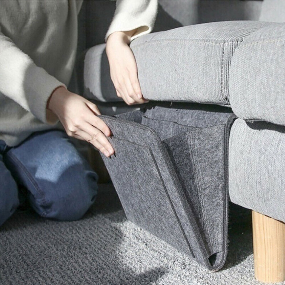(32x20cm) Filz Sofa Organizer Betttasche Couch Hänge Halterung für Smartphones / Tablets / Zeitschriften - Dunkelgrau