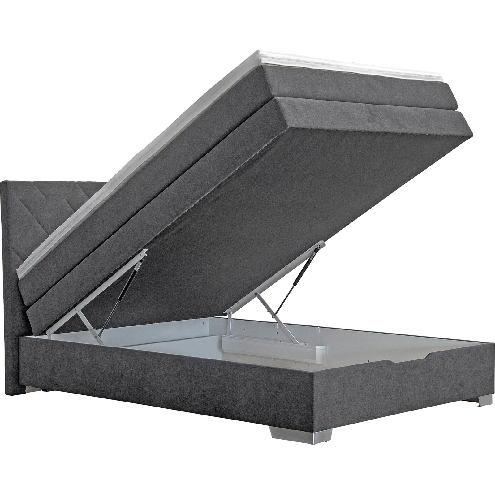 Boxspringbett Julia Stoff anthrazit 120 x 200