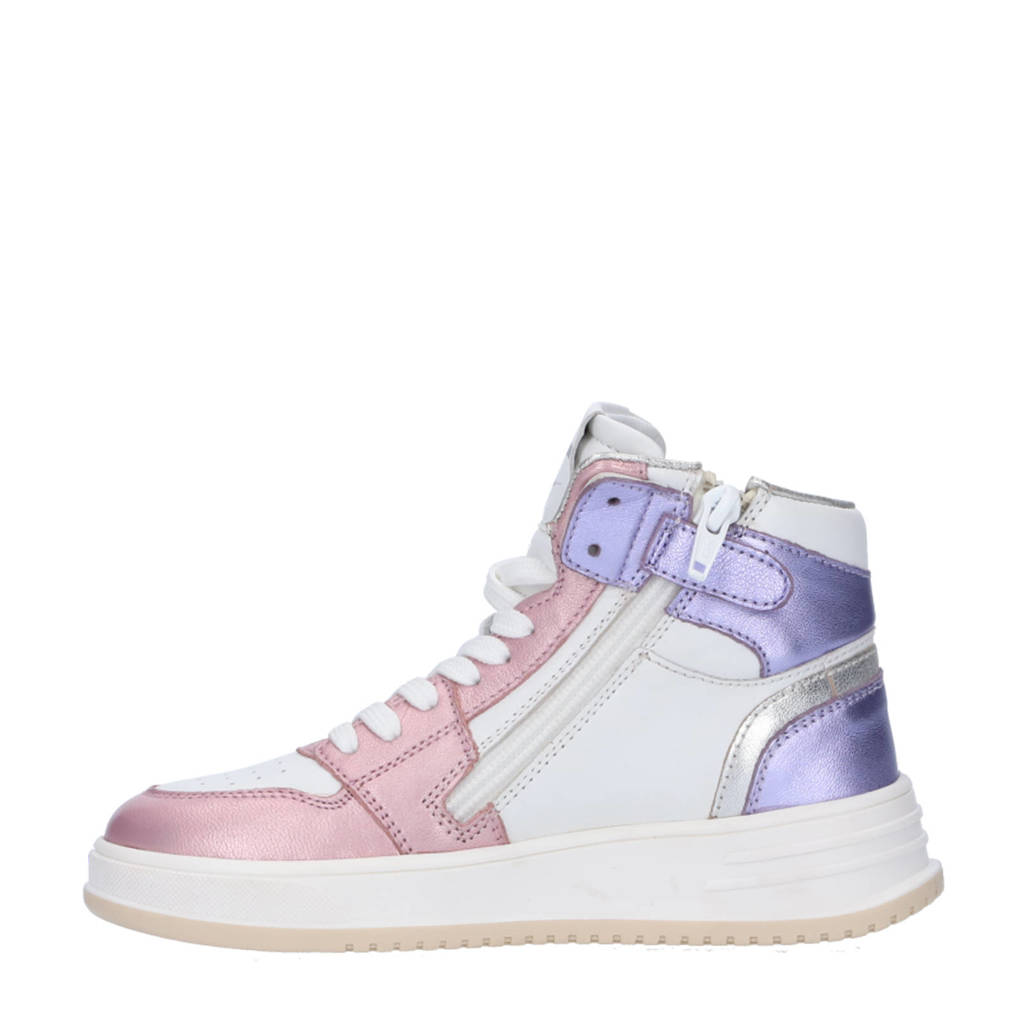Hip leer sneakers roze/wit