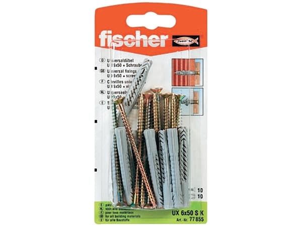 Fischertechnik Fischer UX 6 x 50 SK universal råplugg 50 mm 6 mm 77855 10 stk.