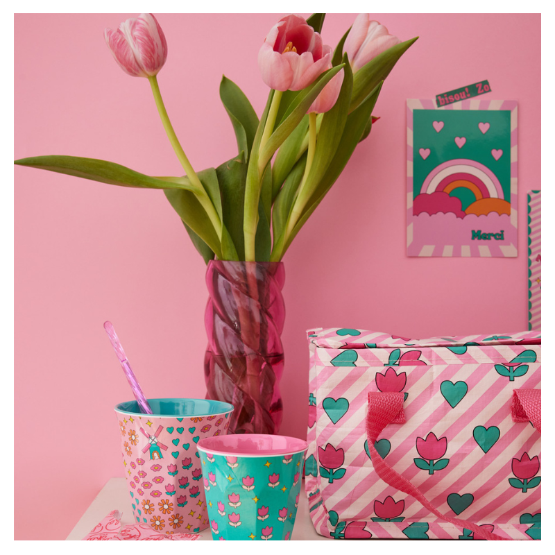 Grand verre en mélamine tulipes - Zou Bisou Bisou ! Pause goûter